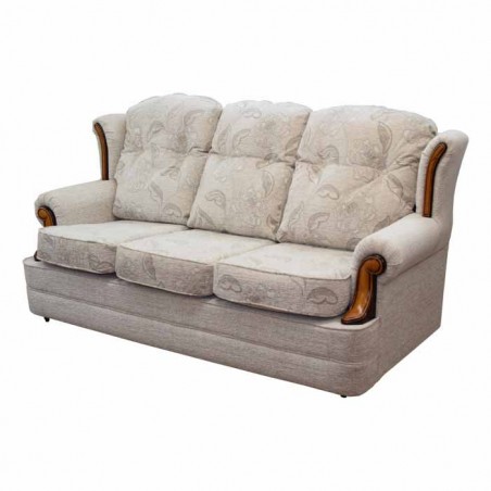 3 Seater Verona Sofa in a Maida Vale Floral and Plain Linen Fabric