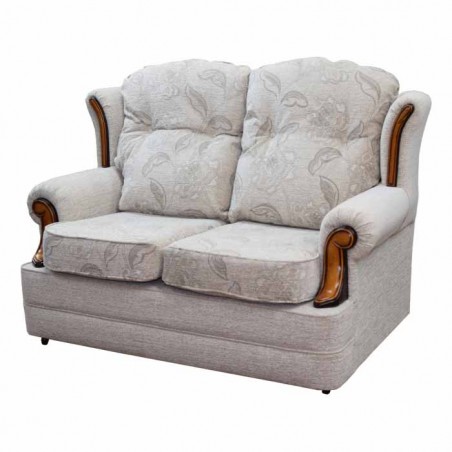 2 Seater Verona Sofa in a Maida Vale Floral and Plain Linen Fabric