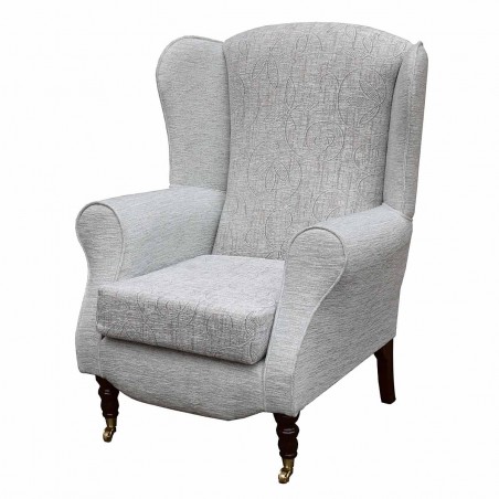 Duchess Wingback Armchair in a Bloomsbury Natural Floral Fabric