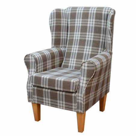 Standard Wingback Fireside Westoe Chair in a Kintyre Chestnut Tartan Fabric