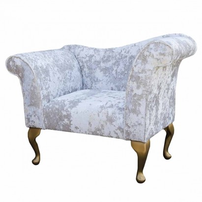 LUXE Designer Chaise Chair in a Lustro Chalk Fabric