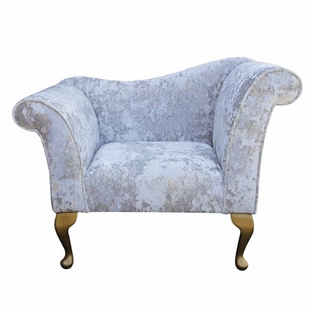 LUXE Designer Chaise Chair in a Lustro Chalk Fabric