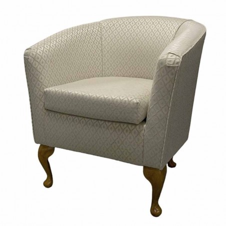 Designer Tub Chair in a Woburn Beige Trellis Fabric