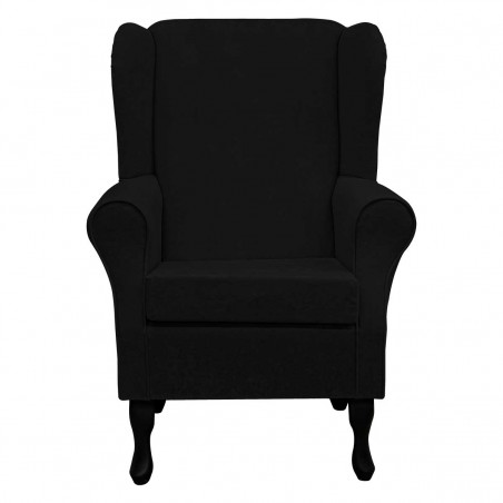 Standard Wingback Fireside Westoe Chair in a Plush Midnight Black Fabric