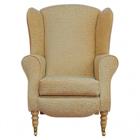 Duchess Wingback Armchair in a Maida Vale Plain Gold Fabric