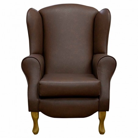 tan faux leather armchair