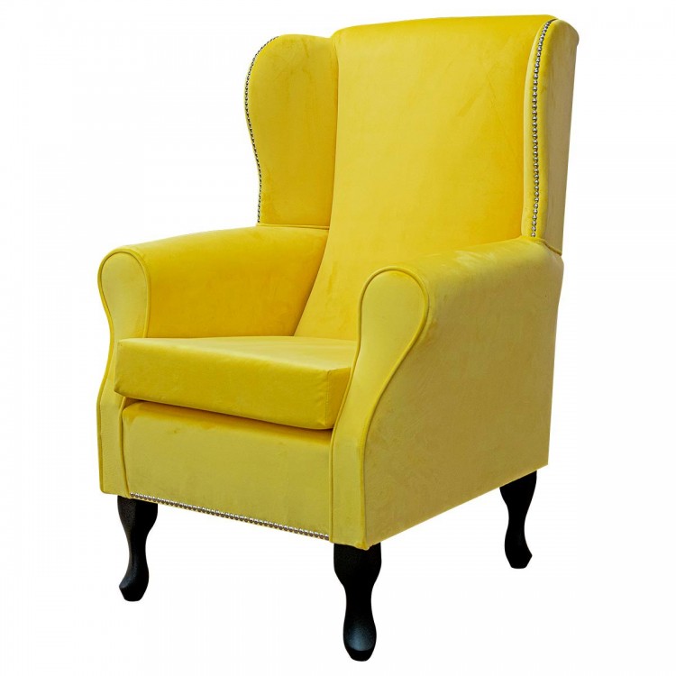 lemon yellow velvet chair