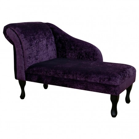 45" Medium Chaise Longue in a Pastiche Crush Slub Plum Fabric