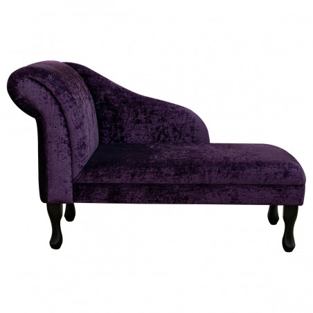 45" Medium Chaise Longue in a Pastiche Crush Slub Plum Fabric