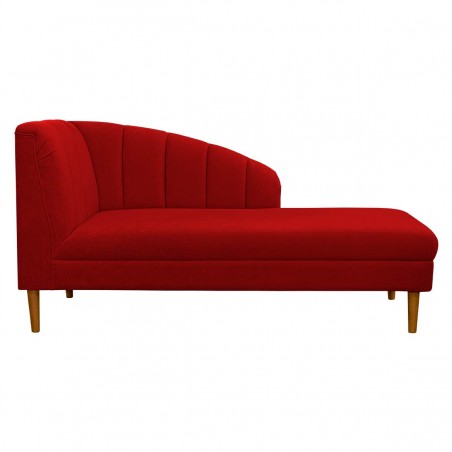 70" Large Seashell Chaise Longue Daybed in a Plush Postbox Red Fabric