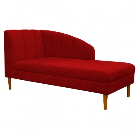 70" Large Seashell Chaise Longue Daybed in a Plush Postbox Red Fabric