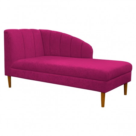 70" Large Seashell Chaise Longue Daybed in a Plush Fuchsia Pink Fabric