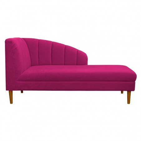 70" Large Seashell Chaise Longue Daybed in a Plush Fuchsia Pink Fabric