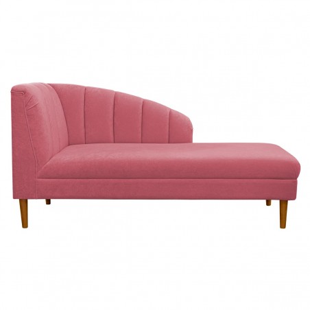 70" Large Seashell Chaise Longue Daybed in a Plush Flamingo Pink Fabric