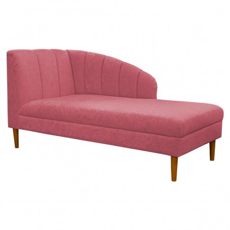 70" Large Seashell Chaise Longue Daybed in a Plush Flamingo Pink Fabric