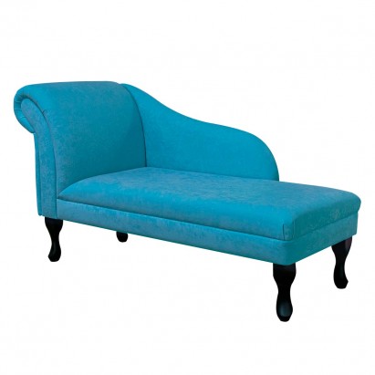 52" Medium Chaise Longue in a Plush Light Blue Fabric
