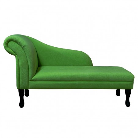 52" Medium Chaise Longue in a Plush Grass Green Fabric