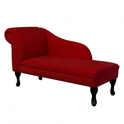 52" Medium Chaise Longue in a Plush Postbox Red Fabric