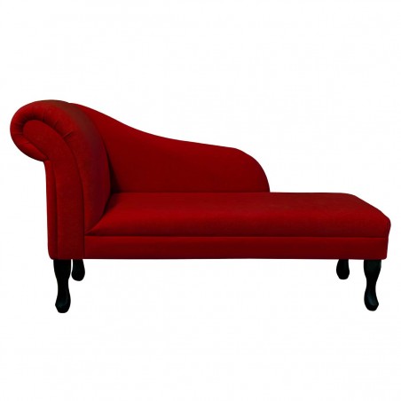 52" Medium Chaise Longue in a Plush Postbox Red Fabric