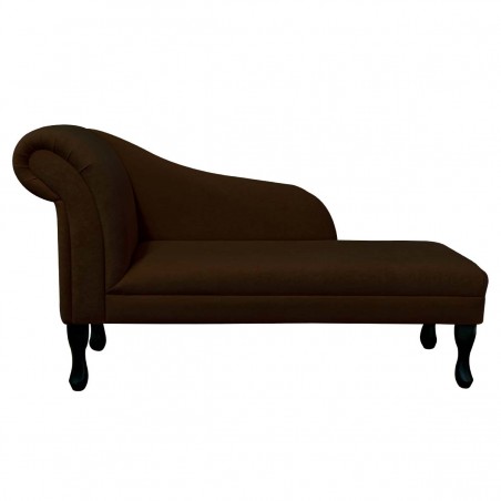 52" Medium Chaise Longue in a Plush Chocolate Brown Fabric