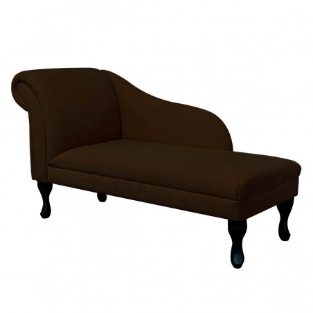 52" Medium Chaise Longue in a Plush Chocolate Brown Fabric