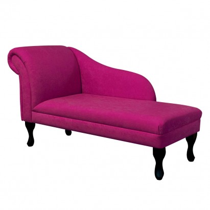 52" Medium Chaise Longue in a Plush Fuchsia Pink Fabric