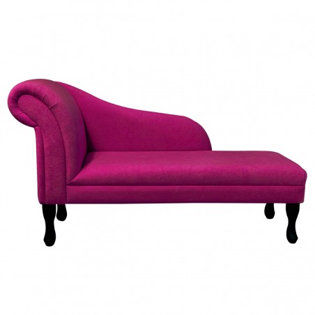 52" Medium Chaise Longue in a Plush Fuchsia Pink Fabric