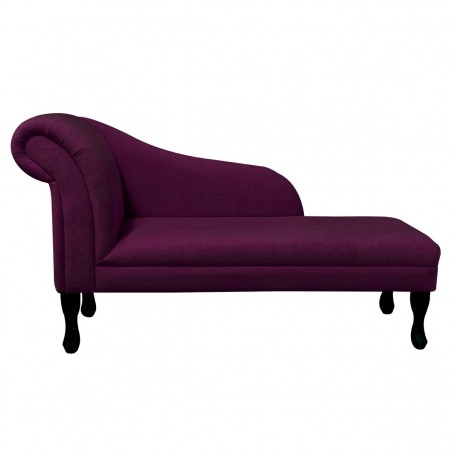 52" Medium Chaise Longue in a Plush Plum Purple Fabric