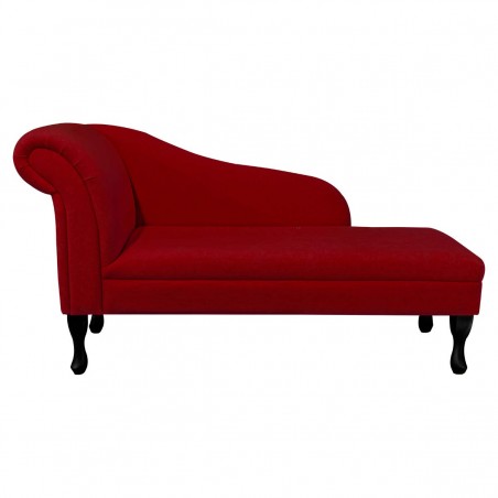 56" Medium Chaise Longue in a Plush Postbox Red Fabric