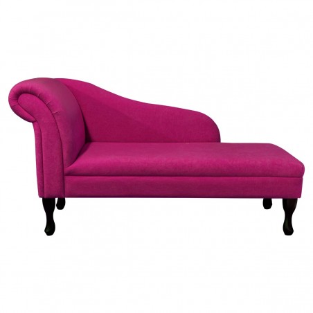 56" Medium Chaise Longue in a Plush Fuchsia Pink Fabric