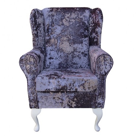 LUXE Standard Wingback Fireside Westoe Chair in a Lustro Lavender Fabric