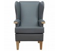 Kensington Orthopaedic Armchair in an Eel Grey Faux Leather Vinyl - Hospitality & Care Edition