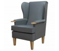 Kensington Orthopaedic Armchair in an Eel Grey Faux Leather Vinyl - Hospitality & Care Edition