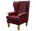 Kensington Orthopaedic Armchair in a Red Apple Faux Leather Vinyl  - Hospitality & Care Edition