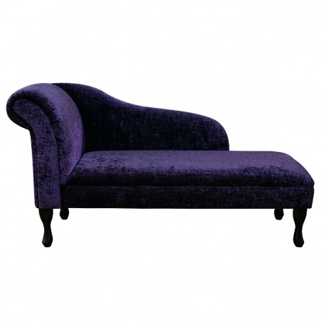 56" Medium Chaise Longue in a Pastiche Crush Slub Plum Fabric