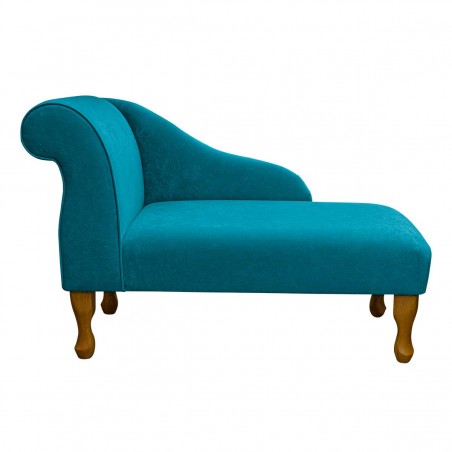 41" Mini Chaise Longue in a Plush Light Blue Fabric