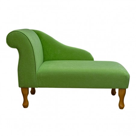 41" Mini Chaise Longue in a Plush Grass Green Fabric