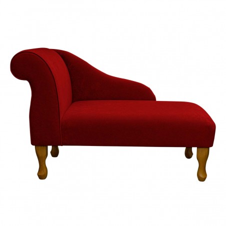 41" Mini Chaise Longue in a Plush Postbox Red Fabric