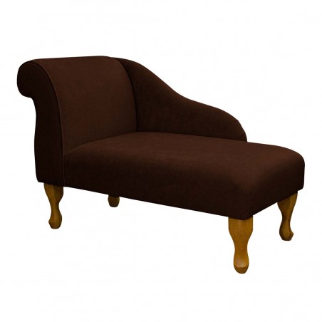 41" Mini Chaise Longue in a Plush Chocolate Brown Fabric