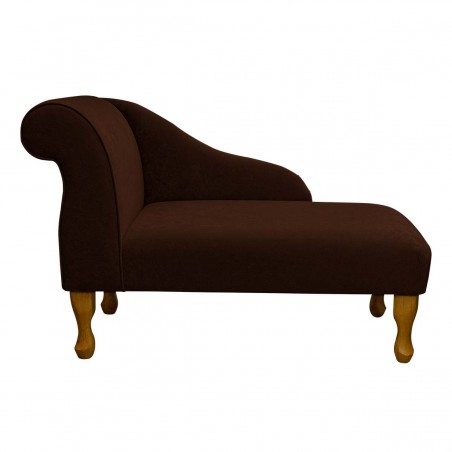 41" Mini Chaise Longue in a Plush Chocolate Brown Fabric