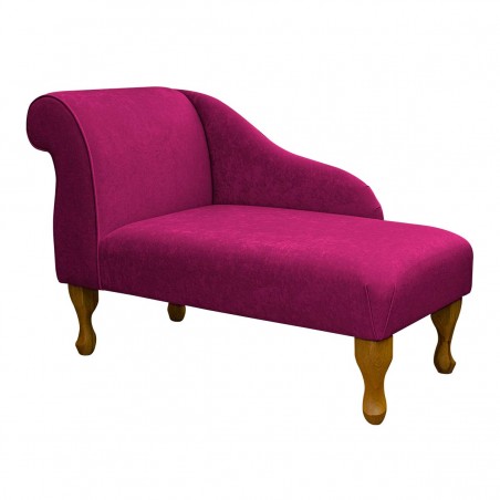 41" Mini Chaise Longue in a Plush Fuchsia Pink Fabric