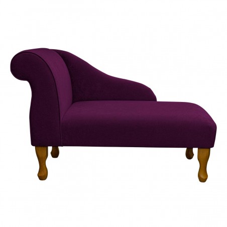 41" Mini Chaise Longue in a Plush Plum Purple Fabric