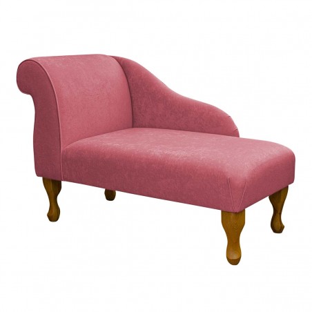 41" Mini Chaise Longue in a Plush Flamingo Pink Fabric