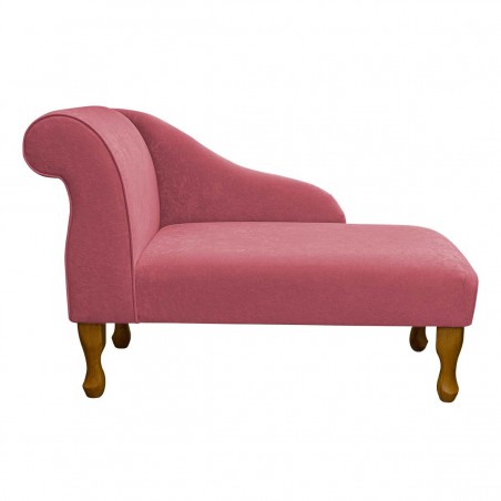 41" Mini Chaise Longue in a Plush Flamingo Pink Fabric