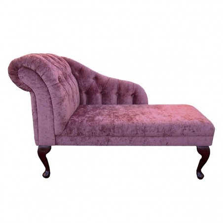 45" Medium Buttoned Chaise Longue in a Pastiche Plain Terra Fabric