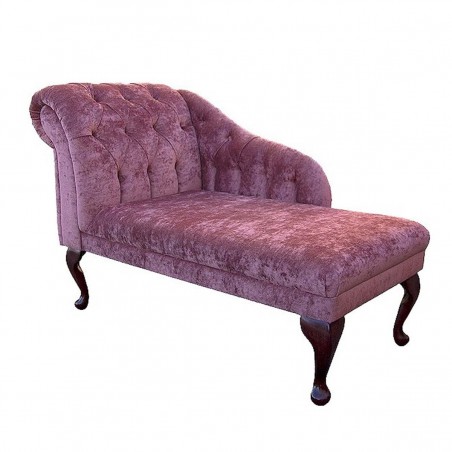 45" Medium Buttoned Chaise Longue in a Pastiche Plain Terra Fabric