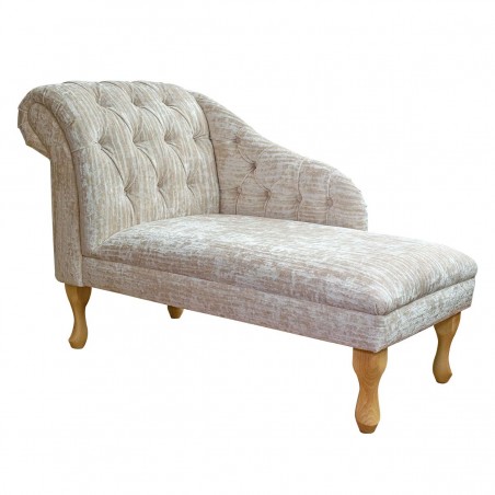 45" Medium Buttoned Chaise Longue in a Jazz Chalk Fabric