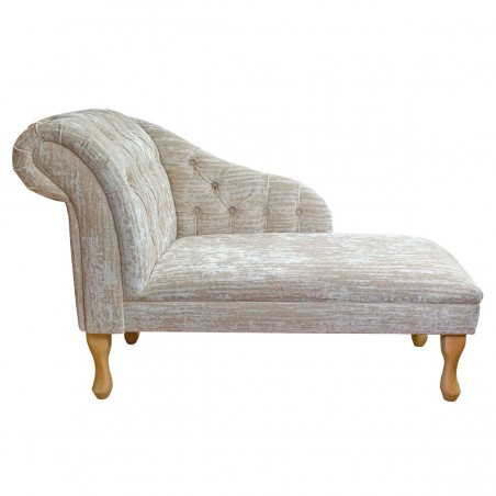 45" Medium Buttoned Chaise Longue in a Jazz Chalk Fabric