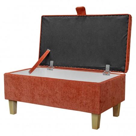 Storage Footstool, Ottoman, Pouffe in a Pimlico Crush Copper Fabric