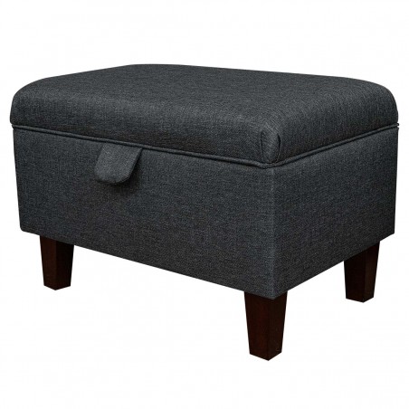 Storage Stool, Ottoman, Pouffe in a Charcoal Grey Sawana Fabric